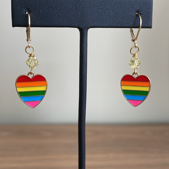 HAND CRAFTED PRIDE EARRINGS Pink Blue Mint Green Yellow Orange Red - Picture 5 of 11